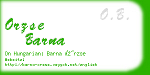 orzse barna business card